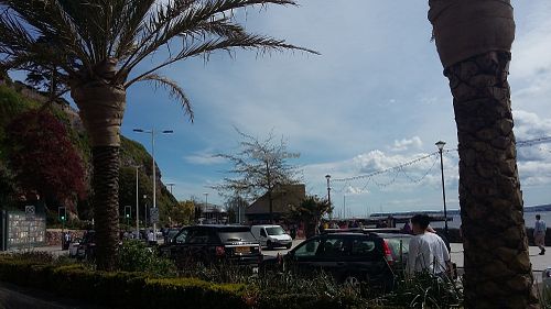 The view from the outdoor seating. at Las Iguanas in Torquay