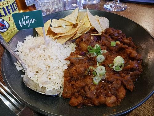 Vegan chilli at Las Iguanas in Torquay