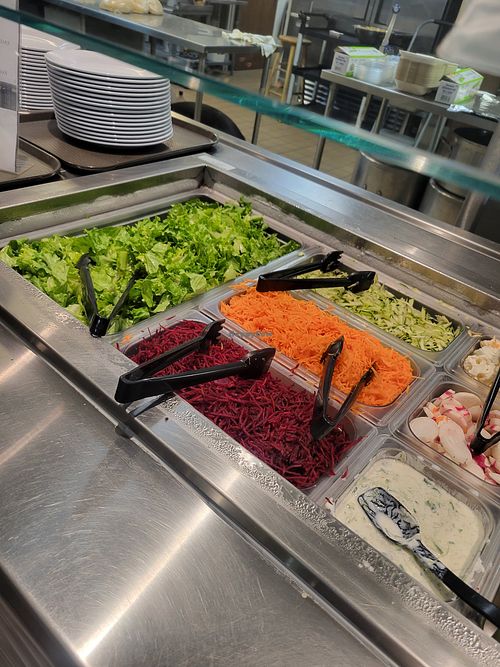 Salad bar at Govinda's in Houston
