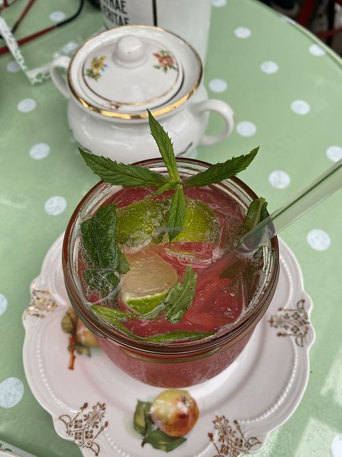 Rhubarb lemonade at Rohelise Maja Pood ja Kohvik in Viljandi