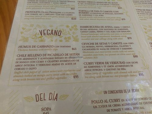 vegan options - Sept 2017 at Calabacitas Tiernas in Oaxaca