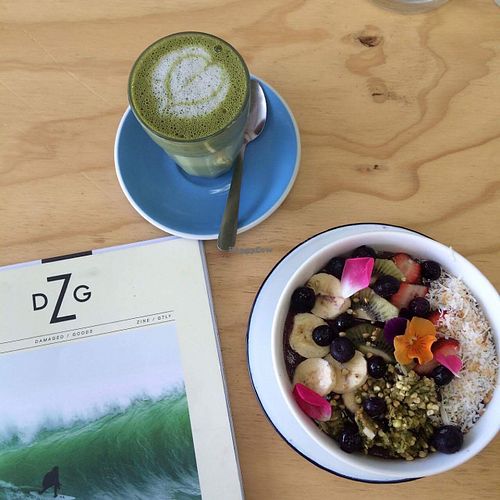 Acai bowl w/ Matcha latte ??  at Wild One Wholefoods Eatery  in Mount Maunganui
