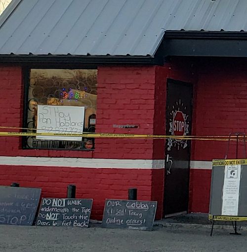 Serious AF about the virus. at El Palote Panaderia in Dallas