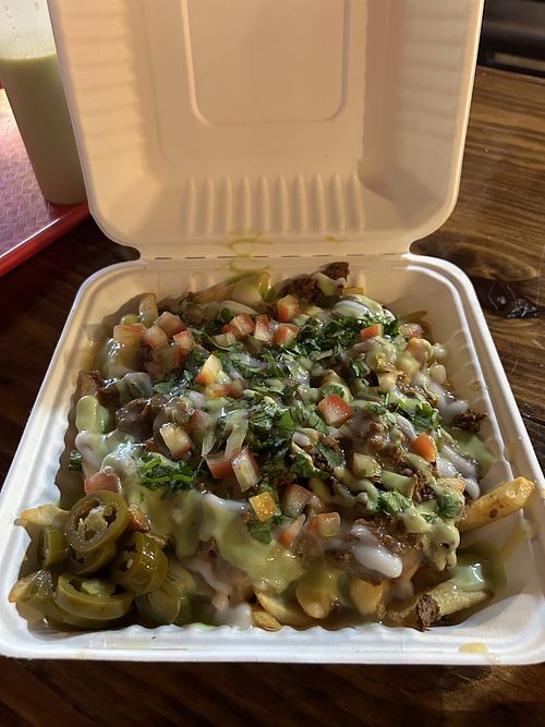 Loaded fries   at El Palote Panaderia in Dallas