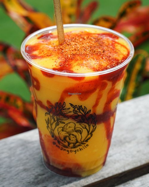 Mango y chile smoothie at Mango y Chile in Bacalar