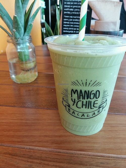 matcha frappe at Mango y Chile in Bacalar
