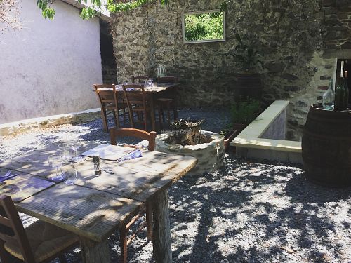 Our pretty terrace area  at The Hidden Veggie Kitchen in Limoges