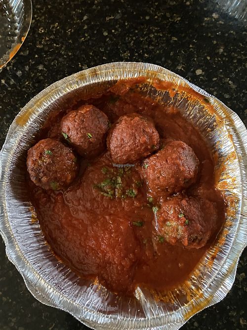 Side of vegan meatballs at That Pizza Place in Levittown