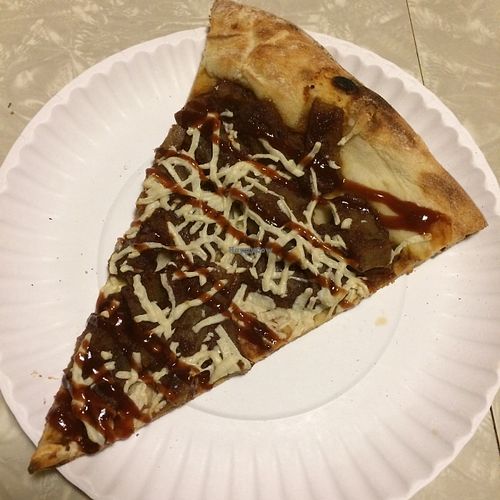 Vegan BBQ Seitan Chick'n pizza by the slice! at That Pizza Place in Levittown