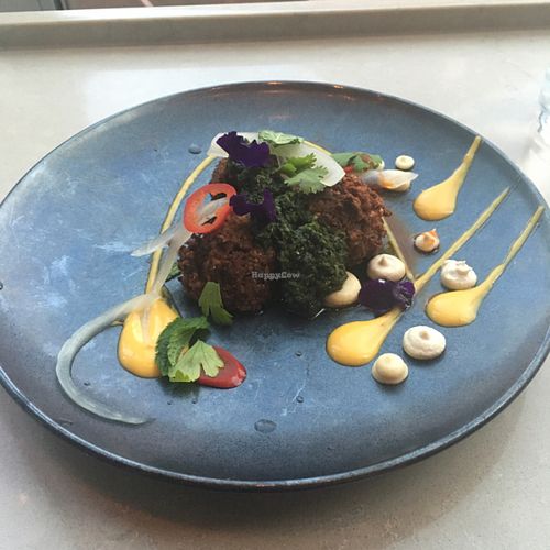 Falafel portion of the vegan tasting menu at EVO Restaurant and Bar in Portland