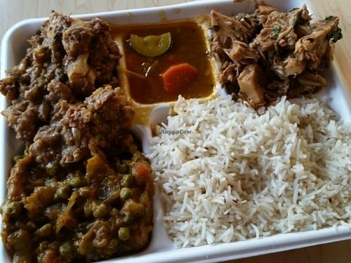 combo plate at Samosa House in Santa Monica