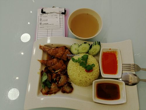 Vegan Char Siew Chicken Rice at I-Vege in Puchong
