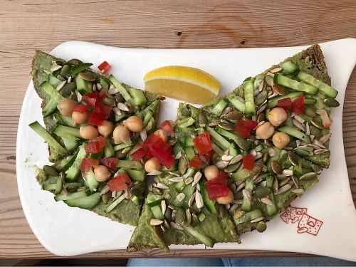 Open faced sandwich at Le Pain Quotidien - Yas Mall in Abu Dhabi