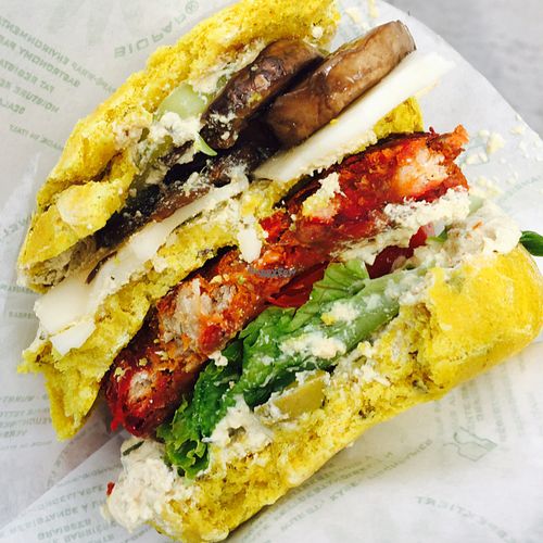 Double Burger at Vegan Kiosk in Bratislava