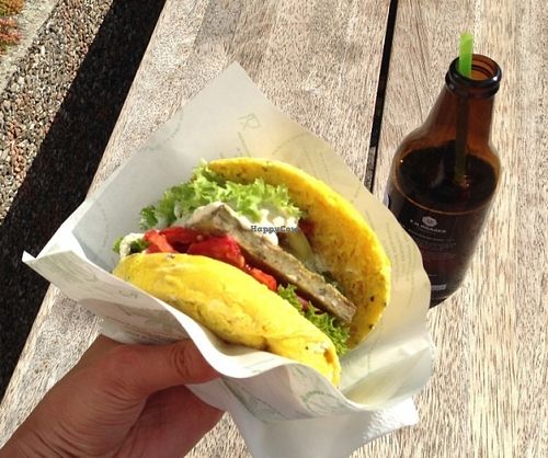 Vegan burger at Vegan Kiosk in Bratislava