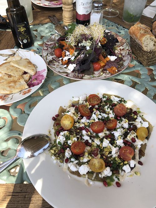 Carpaccio de berenjena y ensalada de calabaza at Aubergine in Ibiza