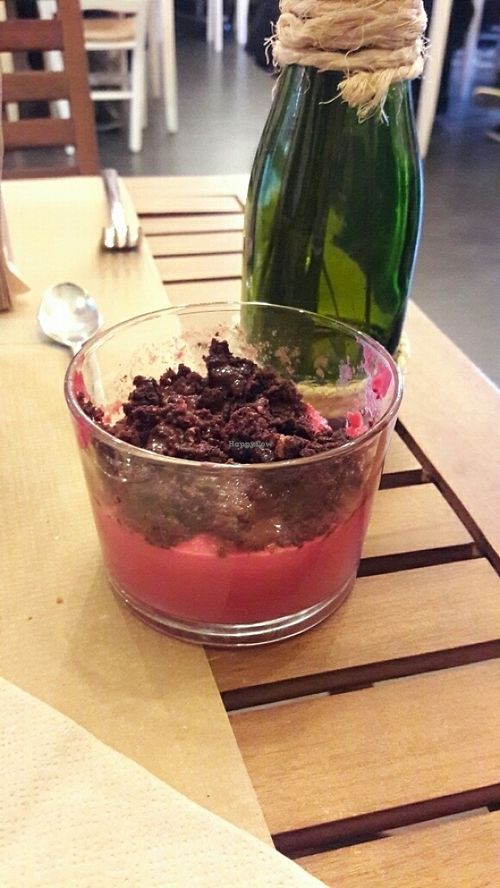 Made with soy milk at Organic's in Sevilla