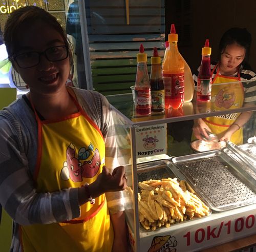 fried sweet potatoes at Kamui Khoai Lang in Nha Trang