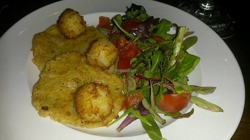 Potato scones with side salad at The Central Bar in Gateshead