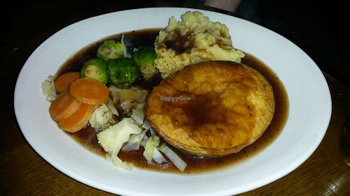 Peppered Steak Style Pie with Mash OR Chips & Seasonal Veg at The Central Bar in Gateshead