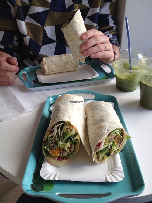 Wrap of the month: Satay sauce with lentils, and the falafel wrap. at 100% Le Bar a Jus in Colmar