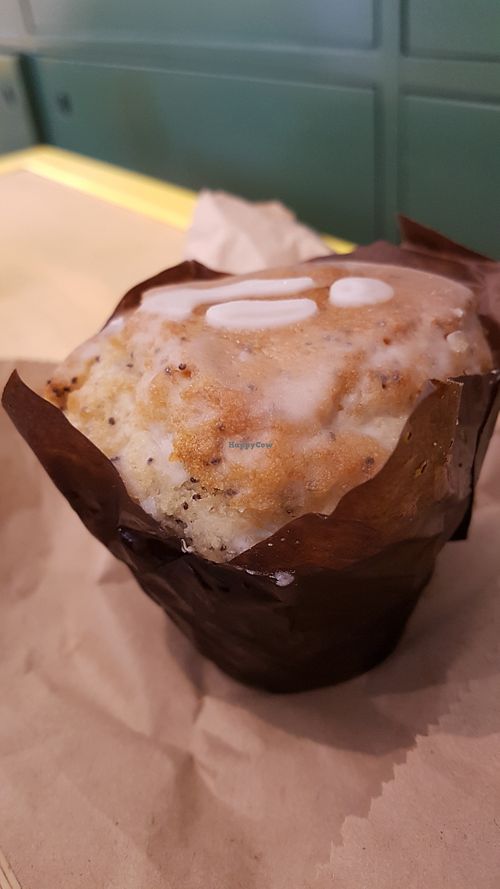 Lemon poppy muffin at Raw Press in South West London