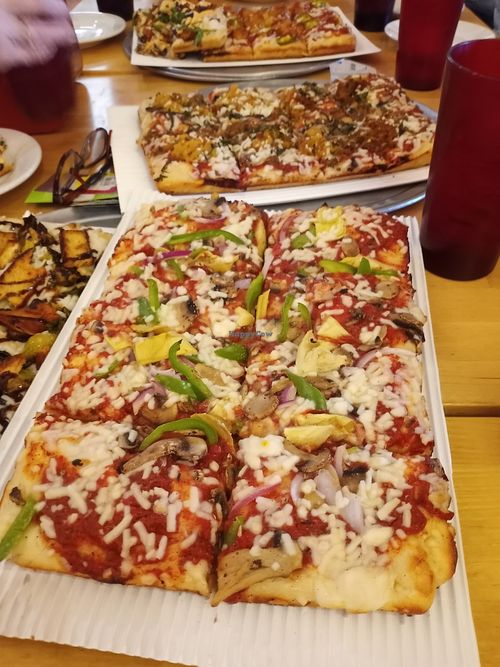 We told them, "Make like 6 different vegan pizzas" and we were thrilled with what came out. at Pie-Sci in Detroit