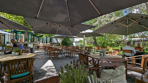The lovely beer garden at Landhaus in Wolfratshausen