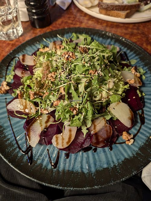 salad with pear and beetroot at Radio Cafe in Warsaw