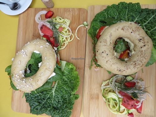 Vegan Bagels at brunch at Biokeller Bistro in Freiburg