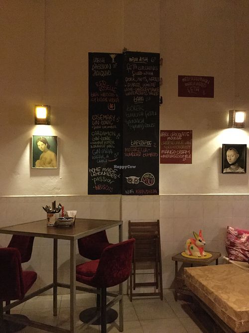 wall menu at bARACA in Kampot