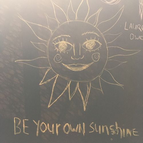 customer chalkboard wall  at Cuppa Tea in Richmond