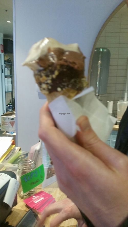 Hazelnut and chocolate gelato at Joylati in Prahran