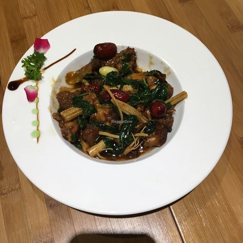 ";three cup"; bearded mushrooms at Bodhi Garden by Aniseed in Shanghai