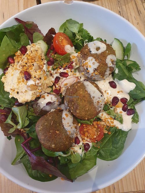Falafel salad at The Canvas: Shoreditch in East London