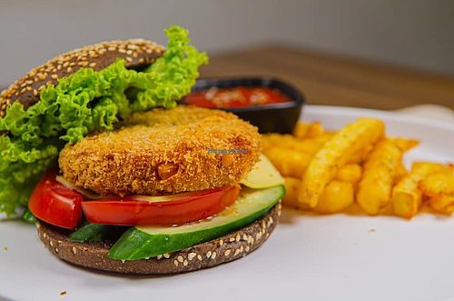 burger at VLite Cafe in Puchong