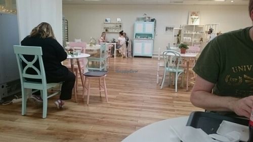 Pastel colored furniture  at Mommos Veranda in Kiruna