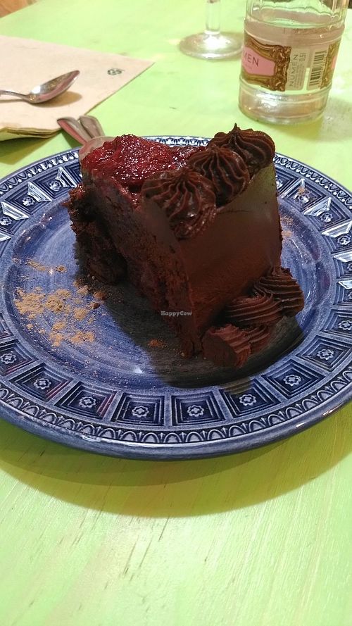 Orgasmic chocolate cake at La Veganesa in Cadiz