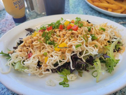 Thai noodle salad minus chicken at Bubala's by the Bay in Provincetown
