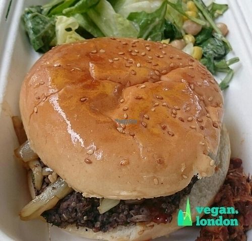 Black Bean and Quinoa burger at Mooshies in East London