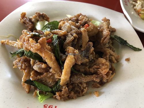 Buttered frog legs at Hup Seng Heng Vegetarian in West Singapore