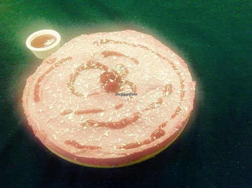 Vegan raw raspberry & coconut cheesecake at The Golden Heart Inn in Gloucester