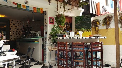 terrace at Restaurante Cultura VEG in Sao Paulo