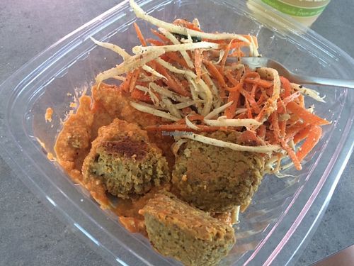 Linguini w/ chickpea 'meat'balls at Raw Eatery & Market in Calgary