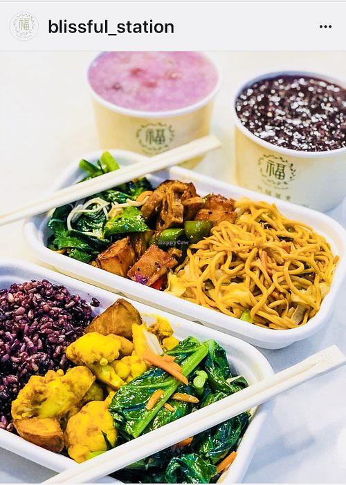 Vegan lunch box, daily menu.  at Blissful Station in Box Hill