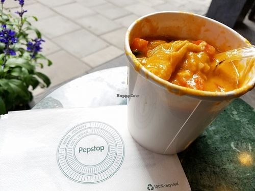 coconut Thai veggie soup at Pepstop - Riddargatan in Stockholm