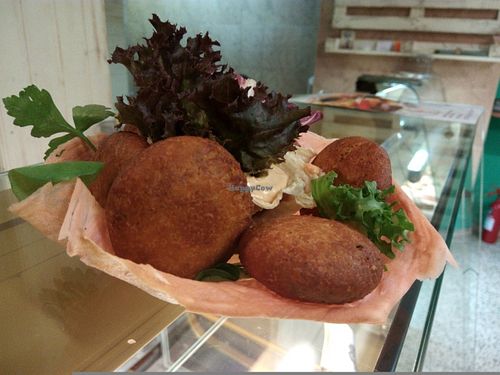Tasty falafels with salad. at Vegi in Ibiza