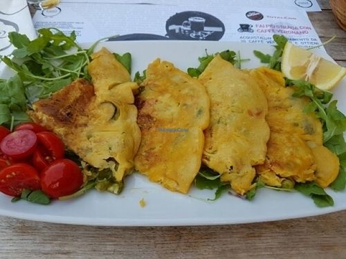 Chickpea frittata with vegetables  at Caffe Vergnano 1882 - Rialto in Venice