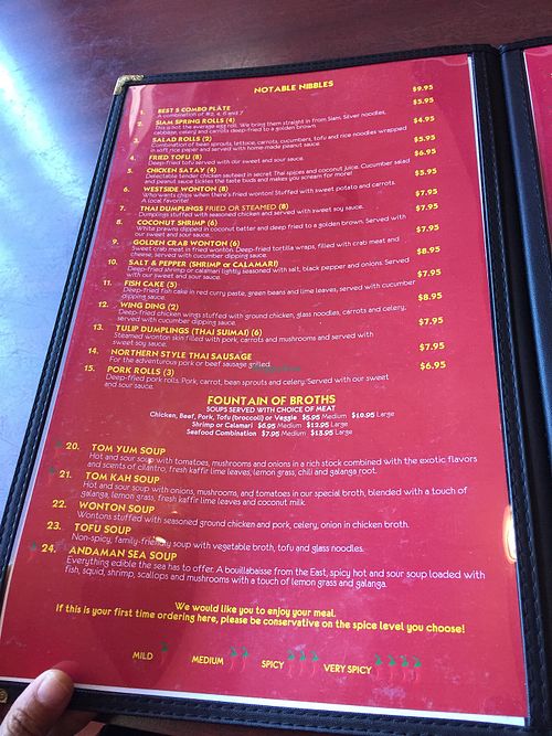 menu at Best Thai Cuisine in Florence