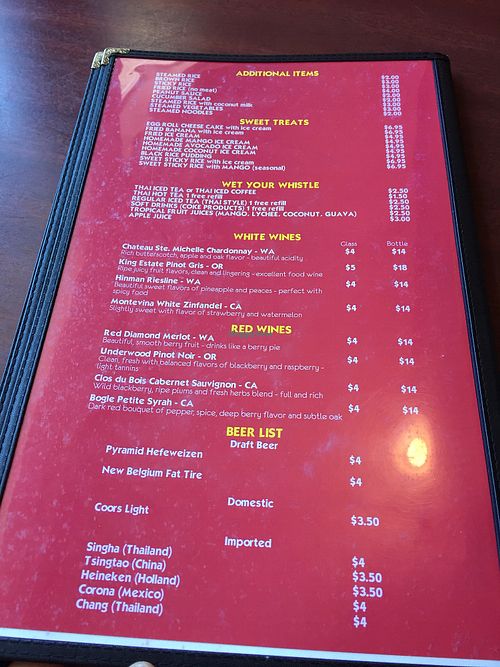 menu at Best Thai Cuisine in Florence